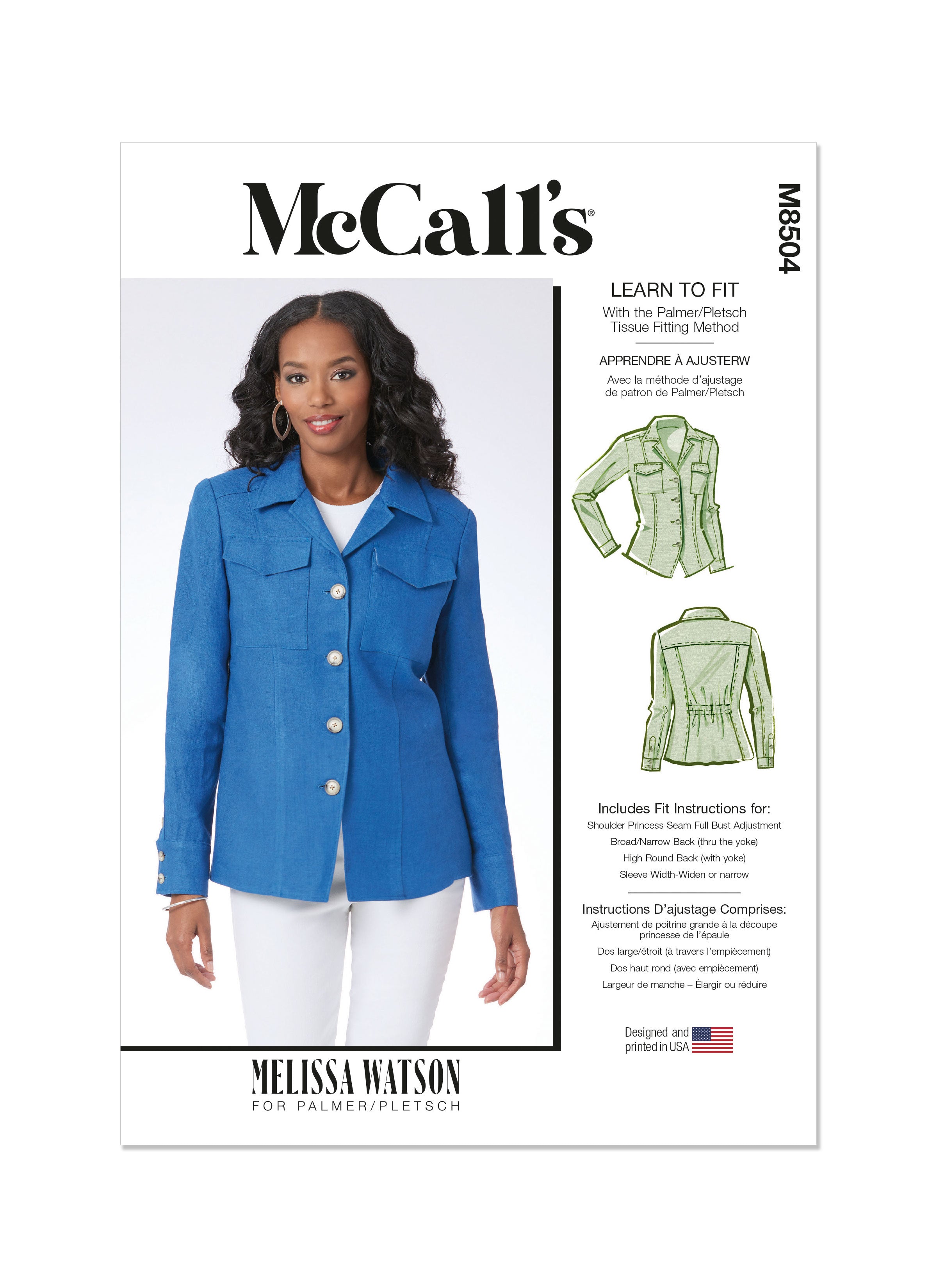 McCall's Sewing Pattern M8504 Misses' Shirt Jacket by Melissa