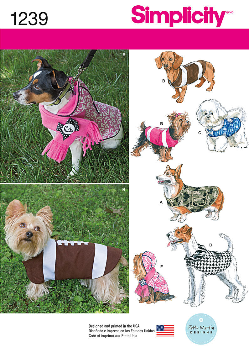 Simplicity Schnittmuster S1239 Mantel und Umhang für Hunde – Schnittmuster -Online