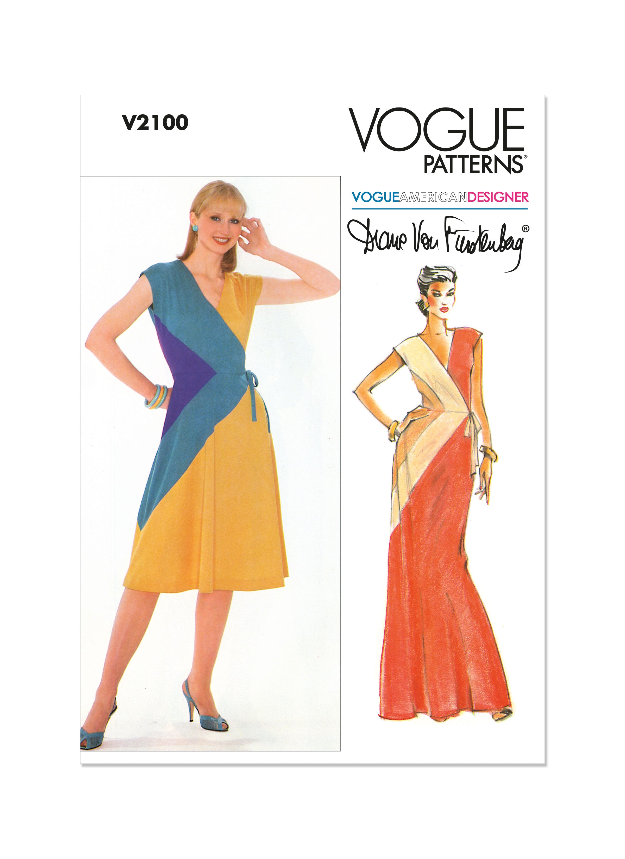 Vogue sewing pattern V2100 women's knitted dress by Diane von Fürstenb – Schnittmuster-Online