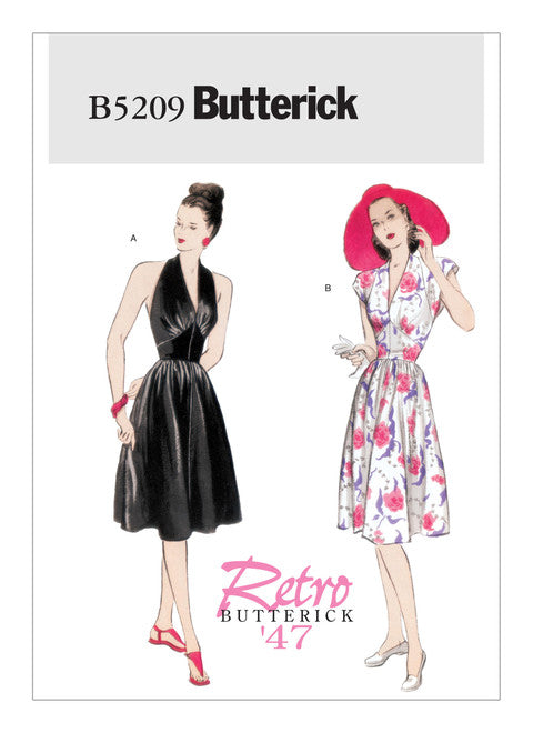 Butterick sewing pattern B5209 Vintage dress with deep V-neck 1940s – Schnittmuster-Online Butterick sewing pattern B5209 Vintage dress with deep V-neck 1940s – Schnittmuster-Online