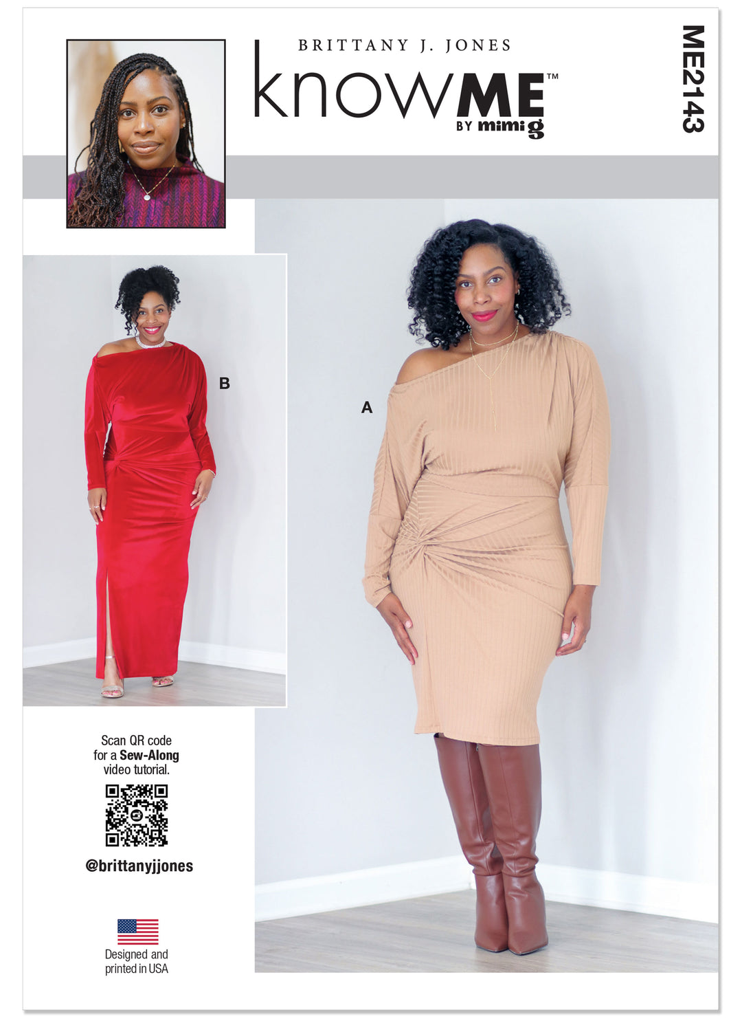 Know Me Schnittmuster ME2143 – Damen Strickkleid in zwei Längen von Brittany J. Jones