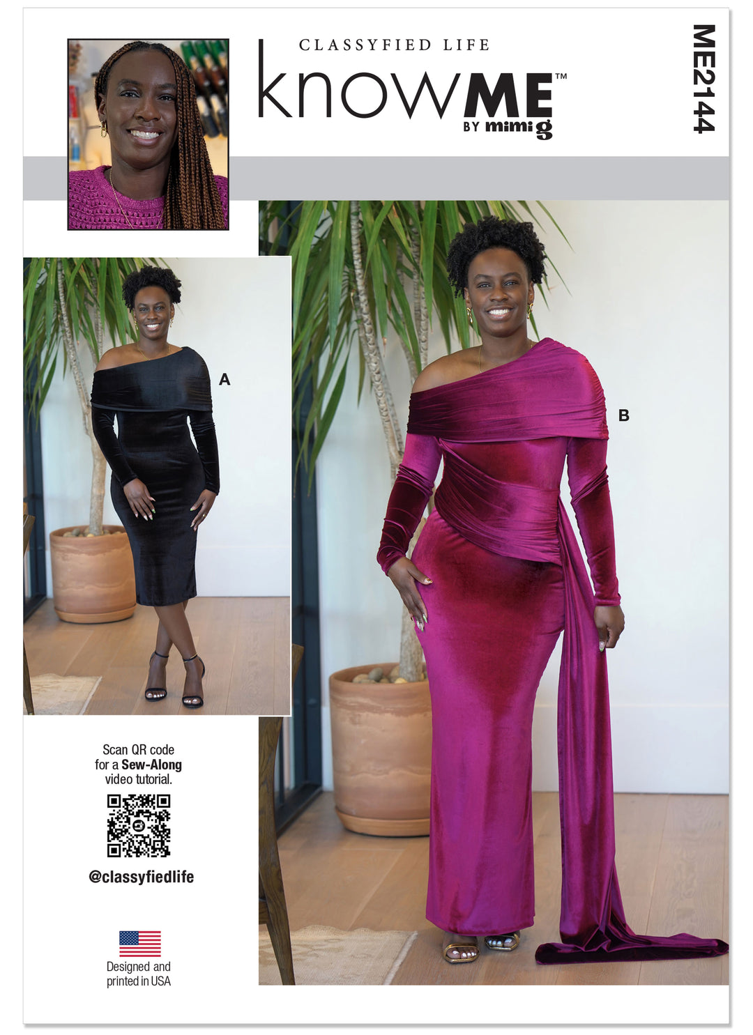 Know Me Schnittmuster ME2144 – Damen One-Shoulder-Kleid & Abendkleid von Classyfied Life
