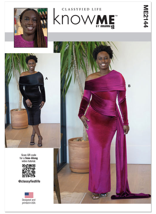 Know Me Schnittmuster ME2144 – Damen One-Shoulder-Kleid & Abendkleid von Classyfied Life