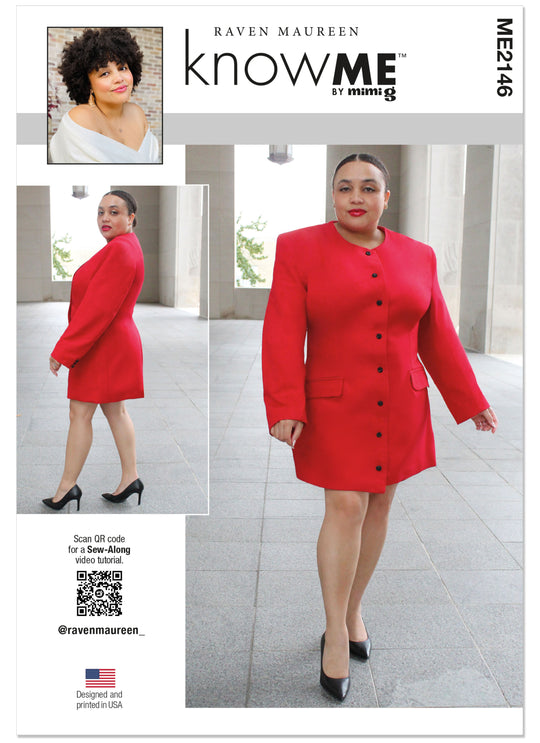 Know Me Schnittmuster ME2146 – Damen Blazerkleid von Raven Maureen