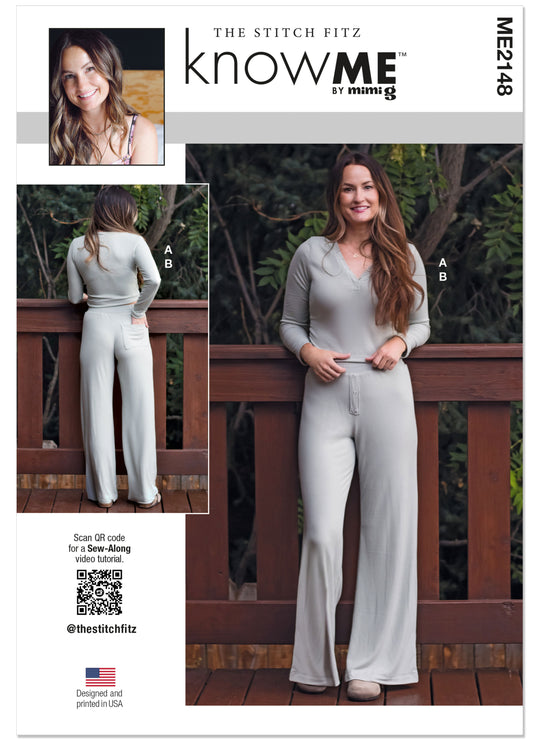Know Me Schnittmuster ME2148 – Damen Henley-Top & Lounge-Hose von the Stitch Fitz
