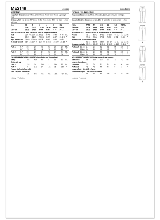 Know Me Schnittmuster ME2149 – Damen Hose von Sew Bake Make