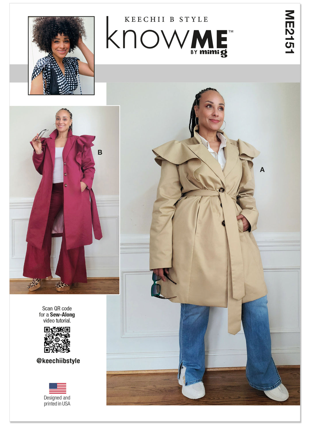 Know Me Schnittmuster ME2151 – Damen Trenchcoat von Keechii B Style