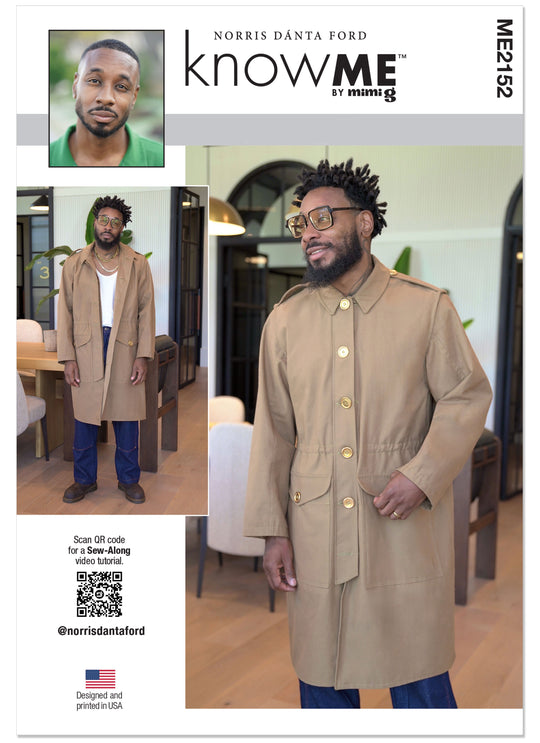 Know Me Schnittmuster ME2152 – Herren Utility-Trenchcoat von Norris Dánta Ford