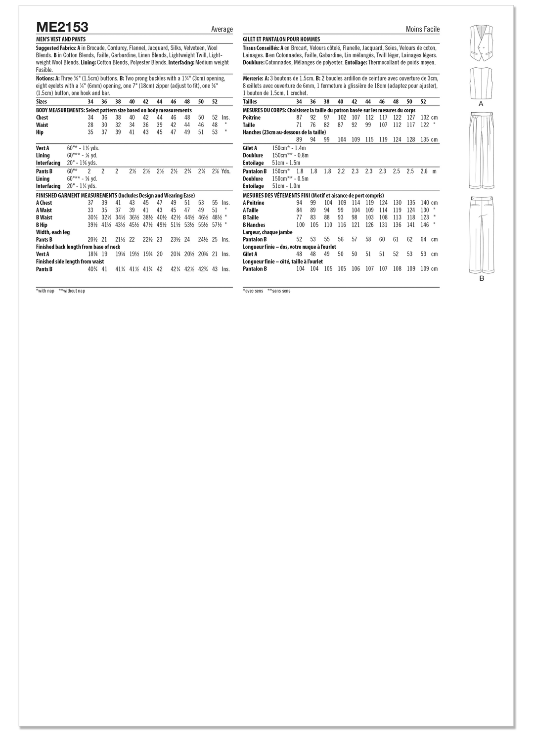 Know Me Schnittmuster ME2153 – Herren Weste & Hose von Julian Creates