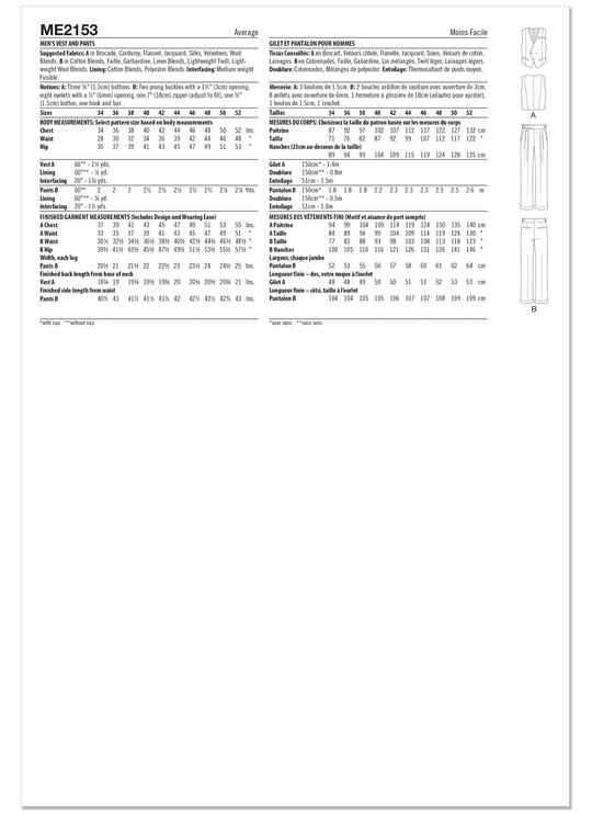 Know Me Schnittmuster ME2153 – Herren Weste & Hose von Julian Creates