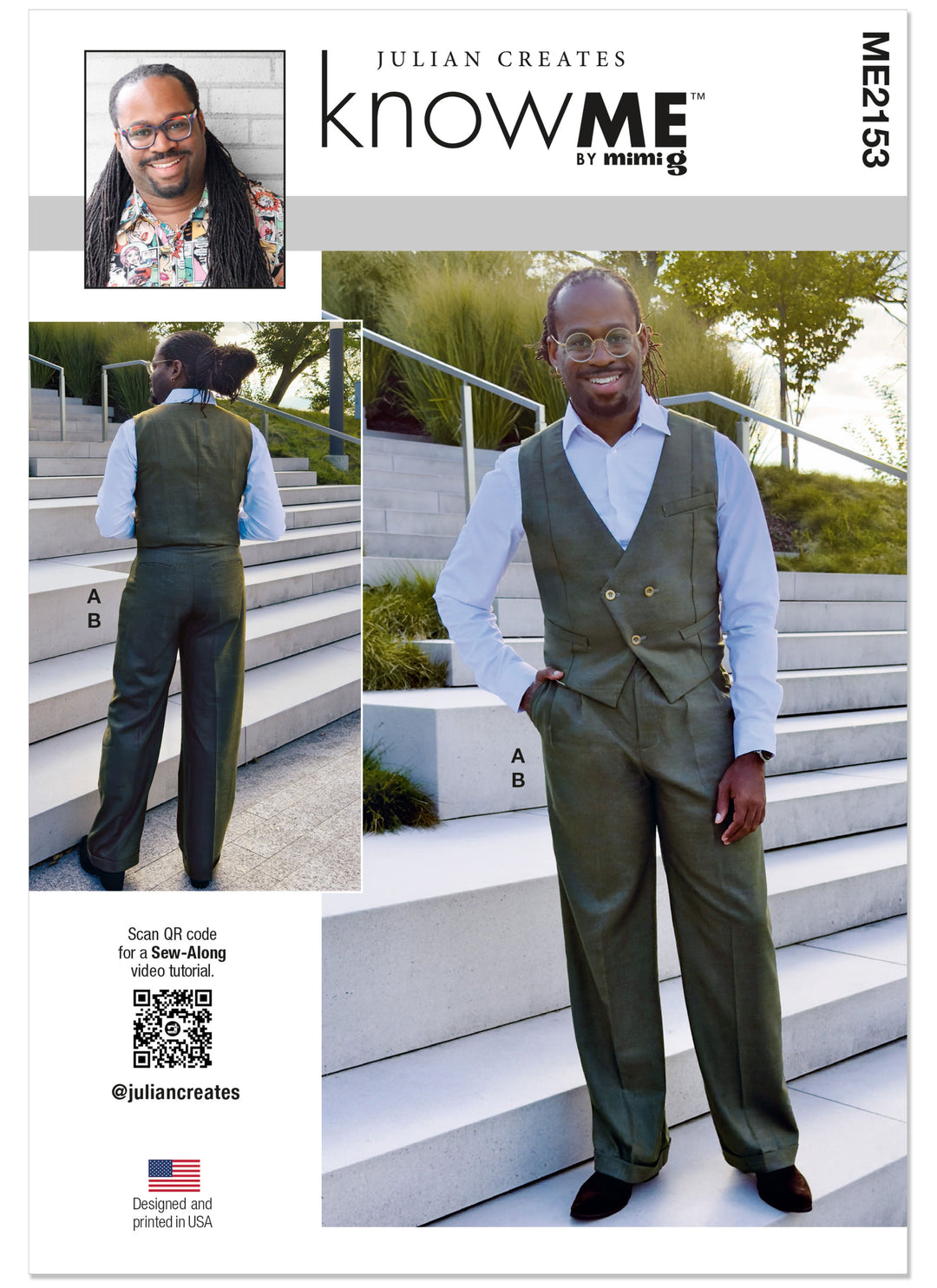 Know Me Schnittmuster ME2153 – Herren Weste & Hose von Julian Creates