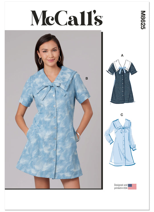 McCalls Schnittmuster M8625 – Damen A-Linien-Kleid mit Ärmelvarianten