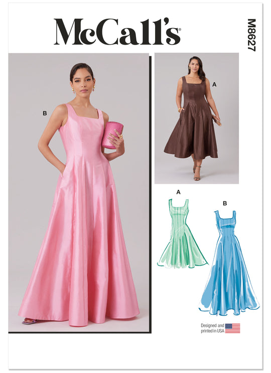 McCalls Schnittmuster M8627 – Damen Festkleid in zwei Längen