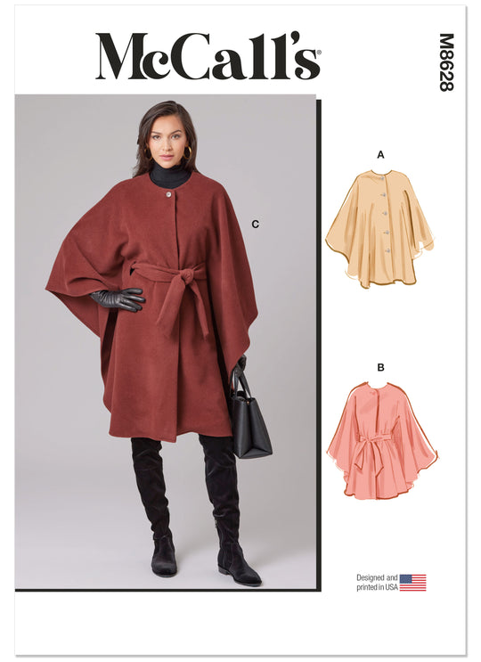 McCalls Schnittmuster M8628 – Damen Cape in zwei Längen