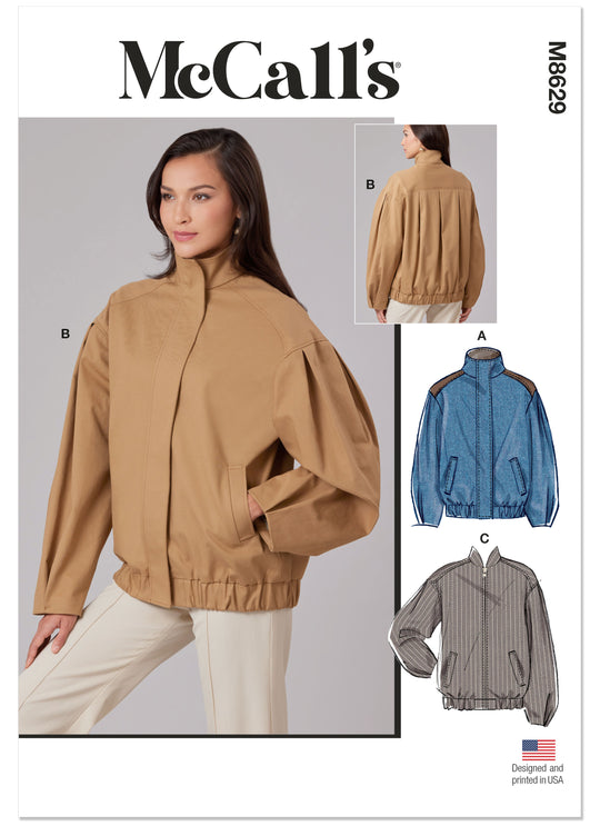 McCalls Schnittmuster M8629 – Damen Blouson-Jacke mit Stehkragen