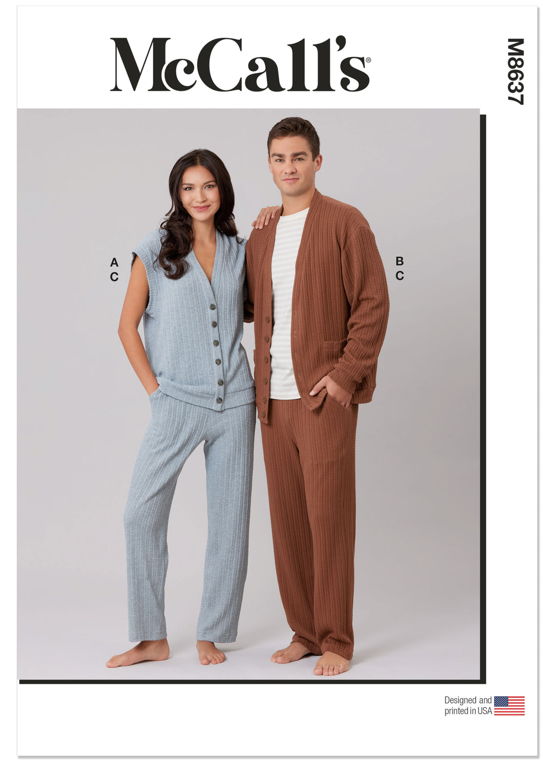 McCalls Schnittmuster M8637 – Unisex Strickweste, Strickjacke & Hose