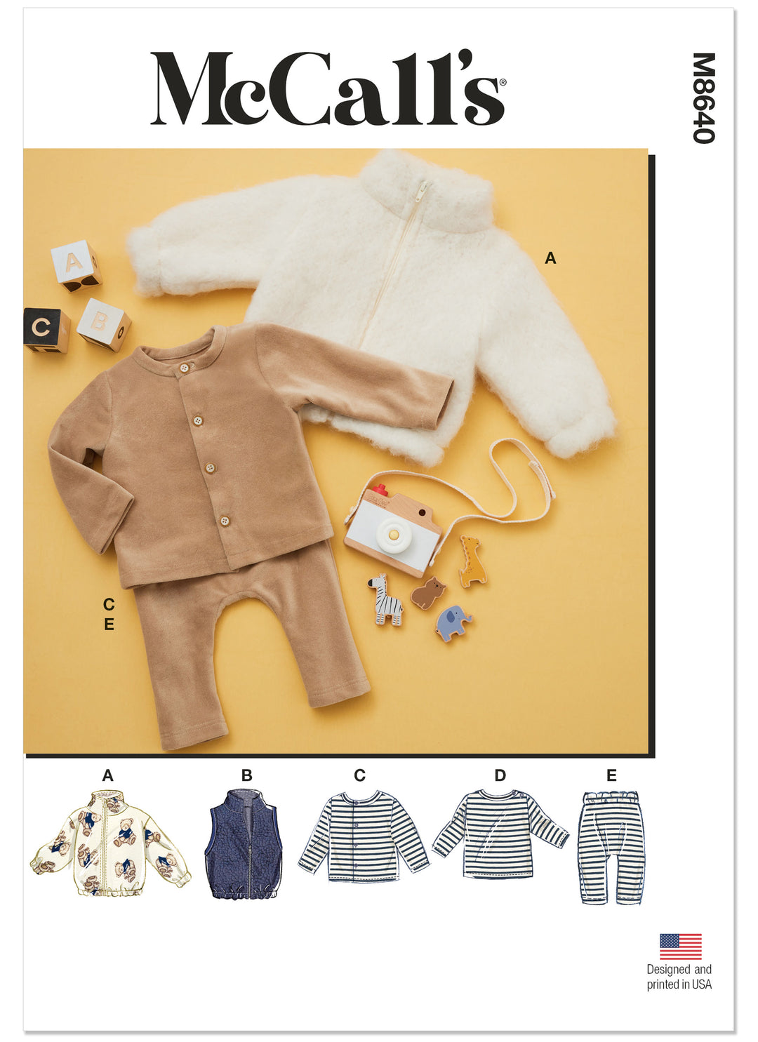 McCalls Schnittmuster M8640 – Babyjacke, Oberteil & Hose