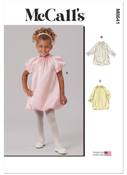 McCalls Schnittmuster M8641 – Kinder Ballonkleid mit Ärmelvarianten