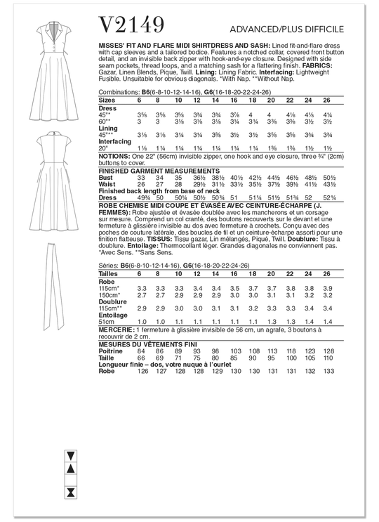 Vogue Schnittmuster V2149 – Fit-and-Flare-Midikleid von Badgley Mischka