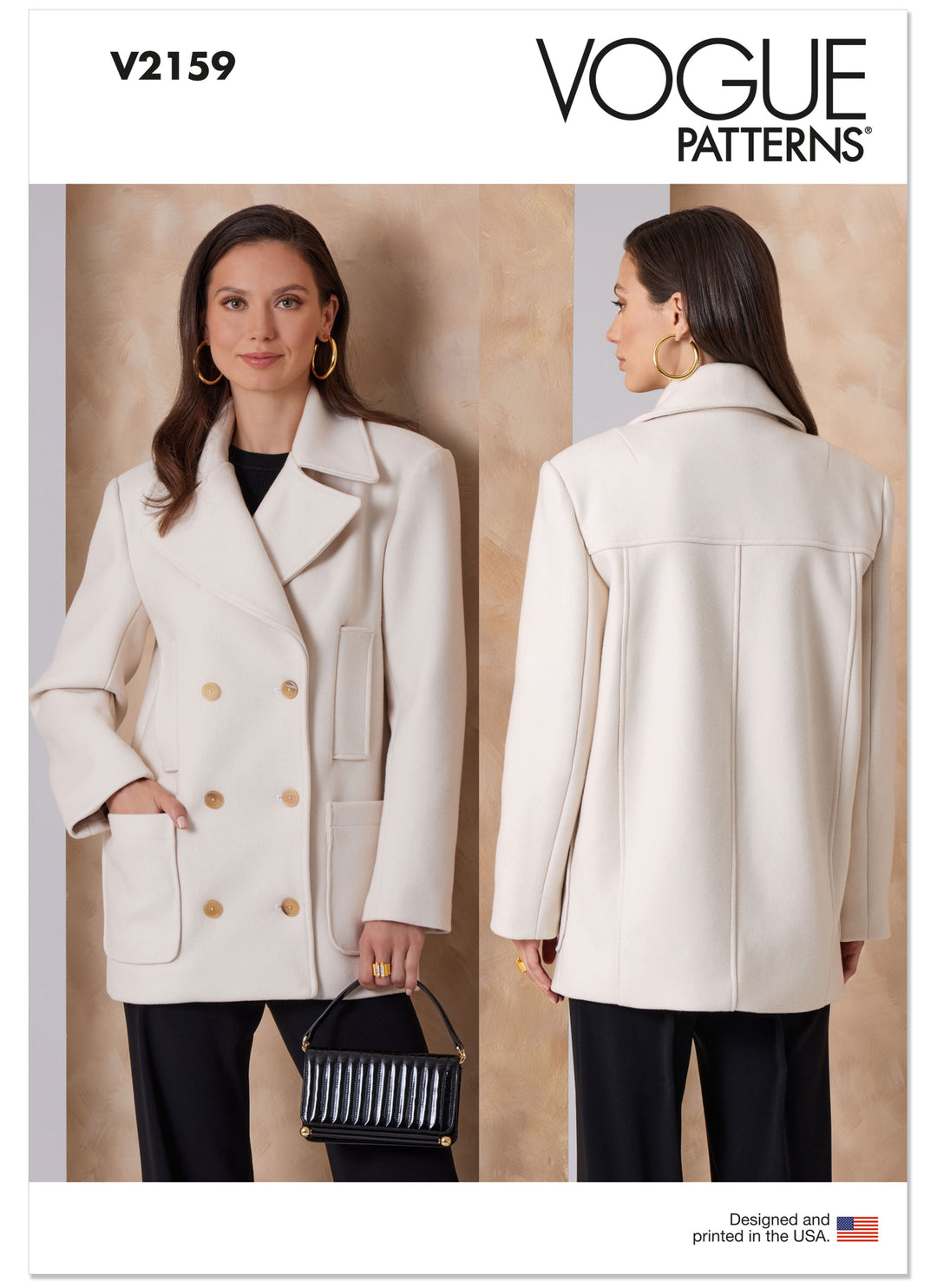 Vogue Schnittmuster V2159 – Damen Zweireiher-Jacke