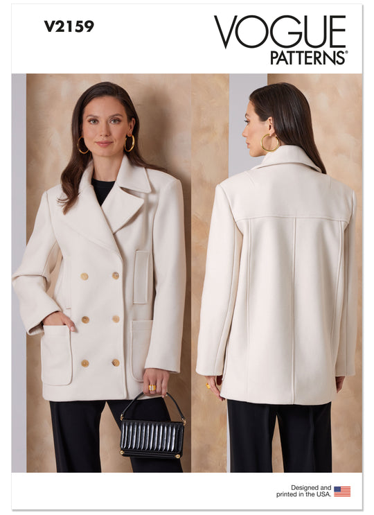 Vogue Schnittmuster V2159 – Damen Zweireiher-Jacke