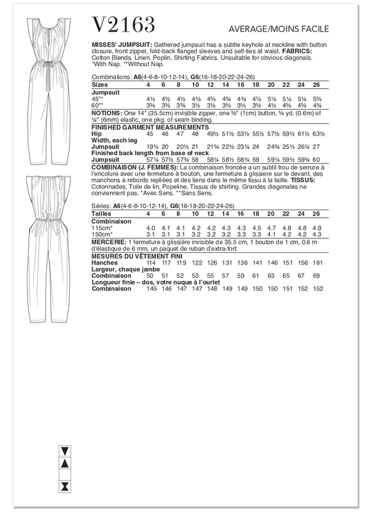 Vogue Schnittmuster V2163 Jumpsuit für Damen von Rachel Comey