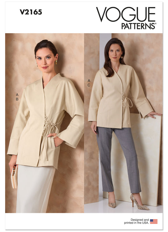 Vogue Schnittmuster V2165 – Damen Wickeljacke, Midirock & Hose