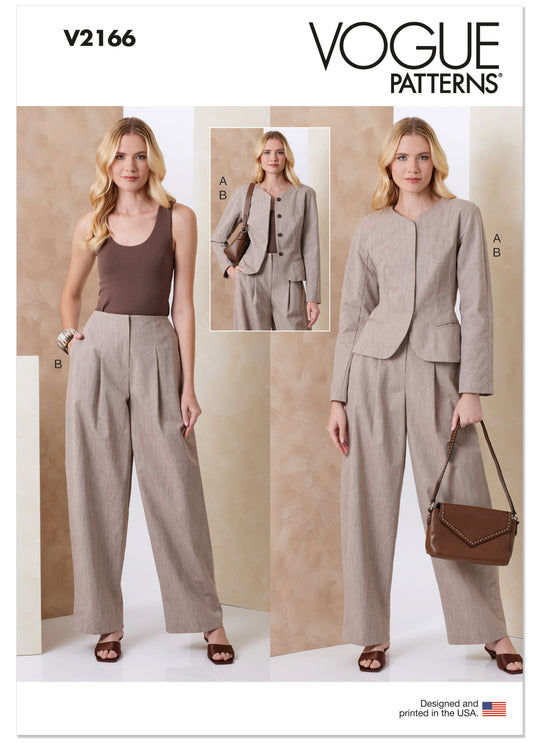 Vogue Schnittmuster V2166 – Damen Jacke & Barrel-Hose