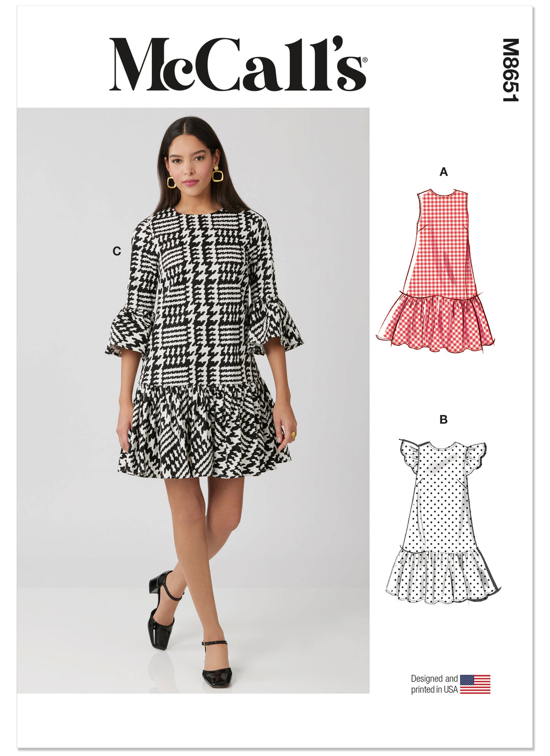 McCalls Schnittmuster M8651 – Damen Minikleid mit Ärmelvarianten