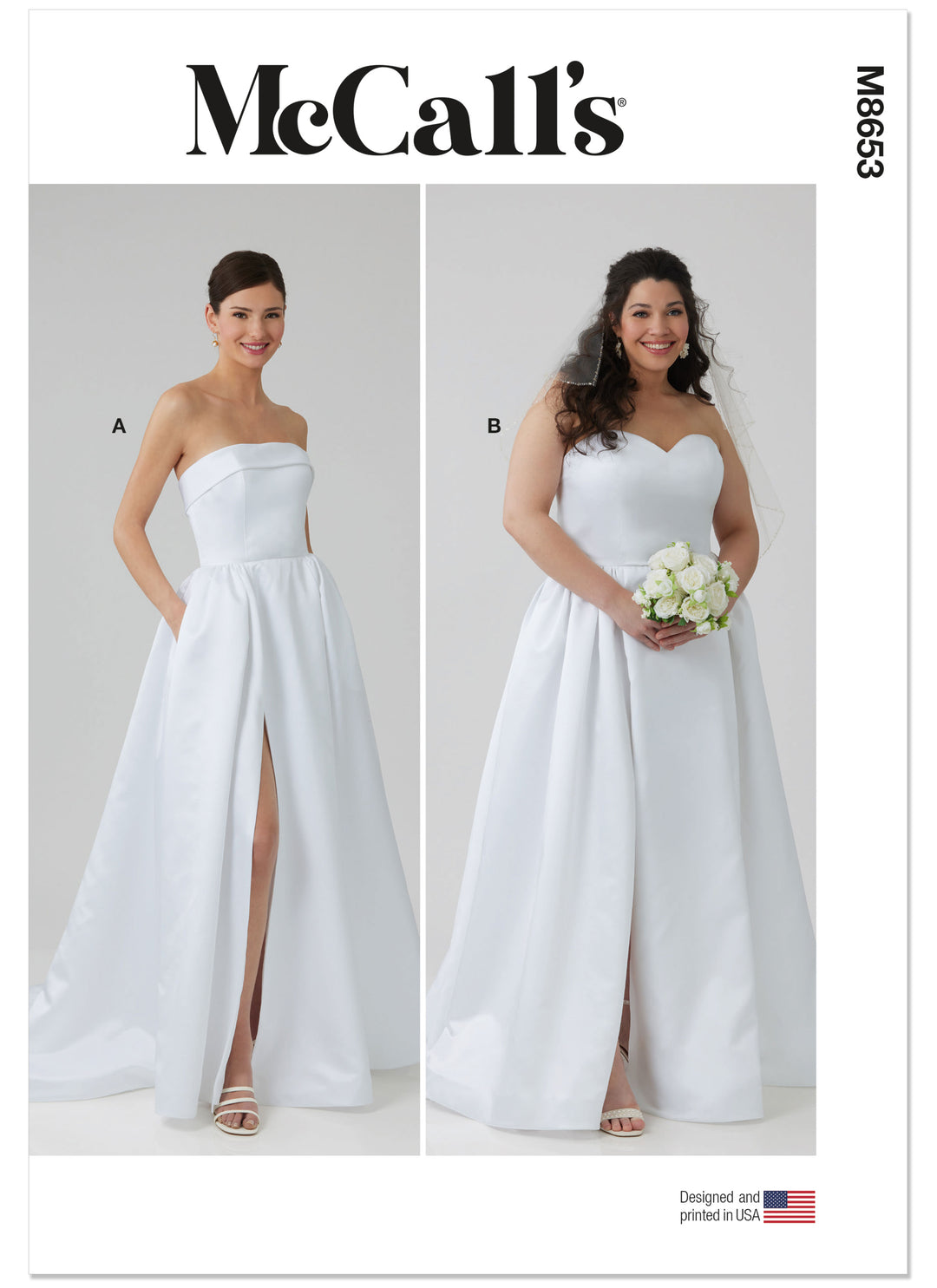 McCalls Schnittmuster M8653 – Damen trägerloses Brautkleid
