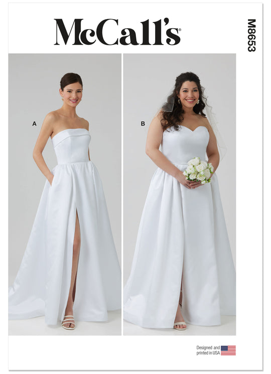 McCalls Schnittmuster M8653 – Damen trägerloses Brautkleid