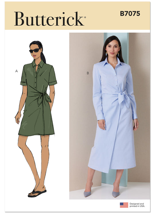 Butterick B7075 – Damen-Wickelkleid in zwei Längen