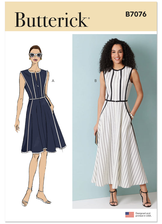 Butterick Schnittmuster B7076 – Damen Fit-and-Flare-Kleid in zwei Längen