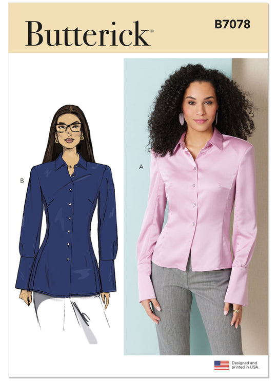 Butterick Schnittmuster B7078 – Damen Hemdbluse in zwei Längen