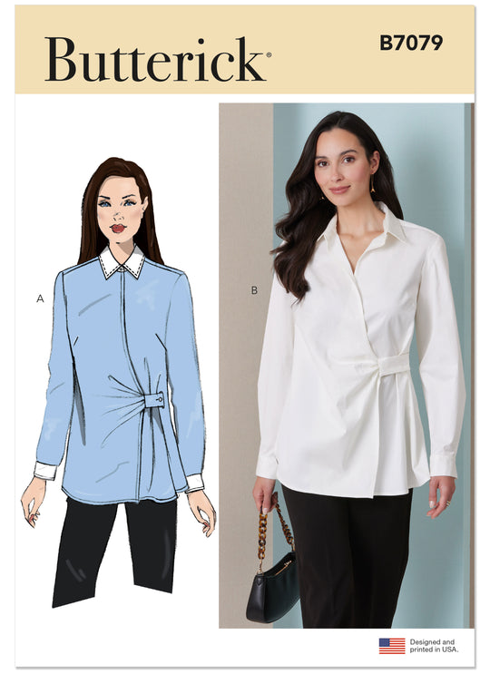 Butterick Schnittmuster B7079 – Damen Wickelbluse mit Drapierung