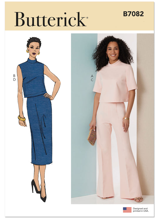 Butterick Schnittmuster B7082 – Damen Oberteil, Hose & Bleistiftrock