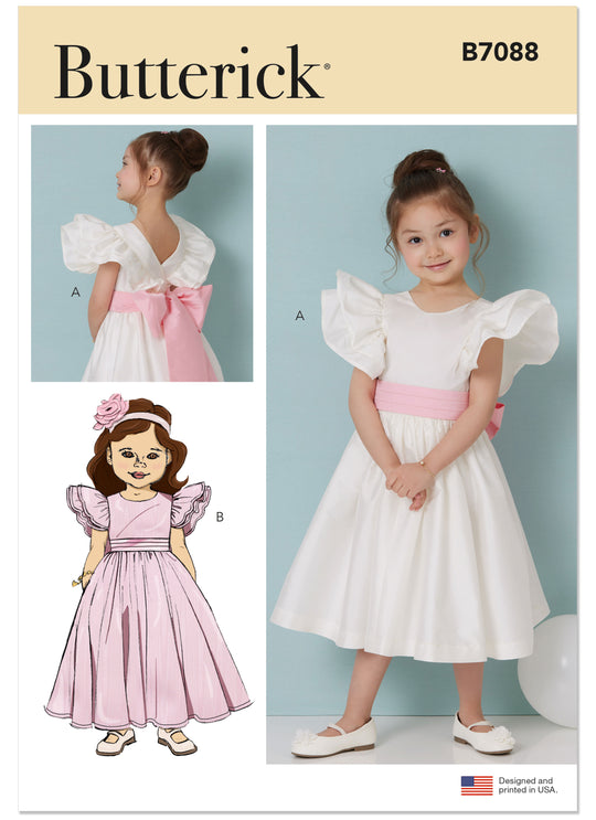 Butterick Schnittmuster B7088 – Kinderkleid in zwei Längen mit Schleife