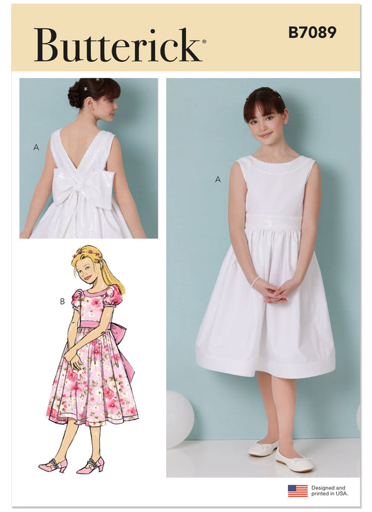 Butterick Schnittmuster B7089 – Mädchenkleid mit Ärmelvarianten