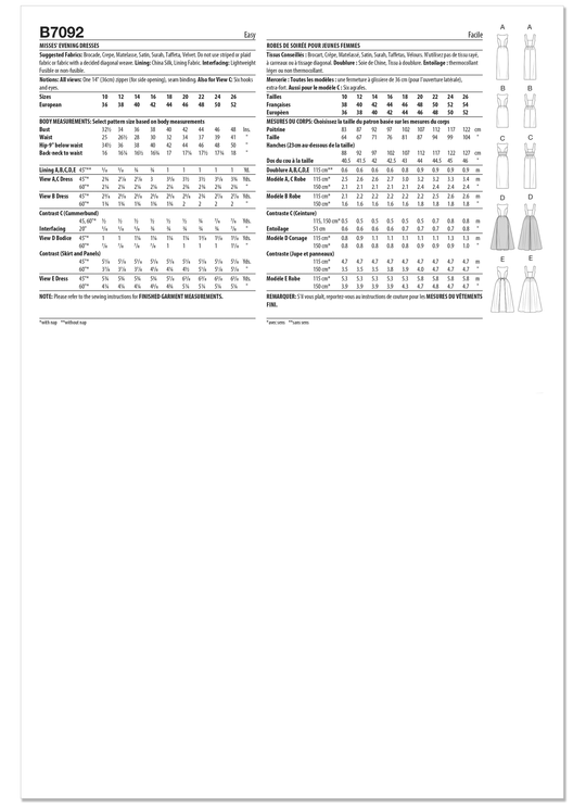Butterick B7092 – Vintage Abendkleid der 1960er Jahre