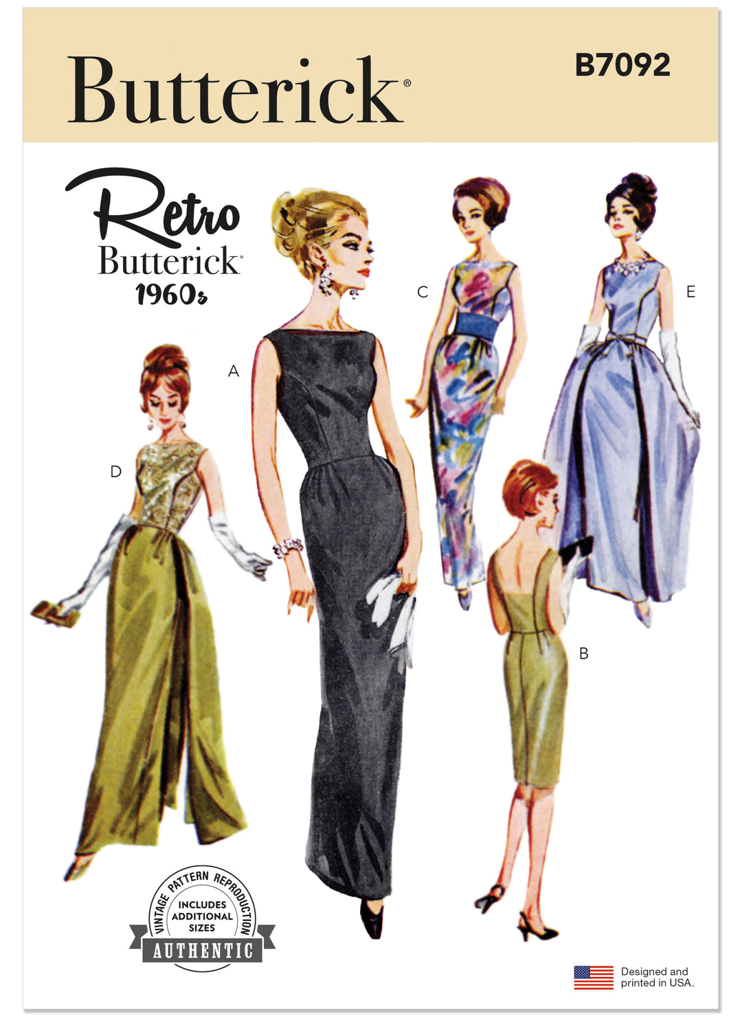 Butterick B7092 – Vintage Abendkleid der 1960er Jahre