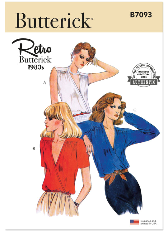 Butterick B7093 – Vintage Damenbluse der 1980er Jahre