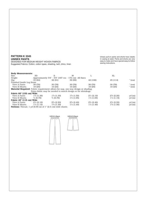Kwik Sew pattern K3345