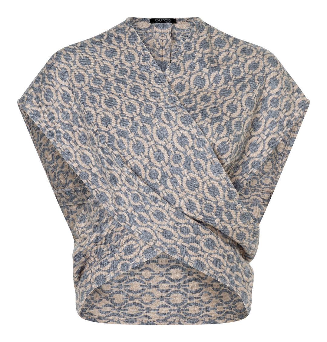 Burda Schnittmuster 5593 – Damen Wickelpullover & Pullunder in 3 Varianten