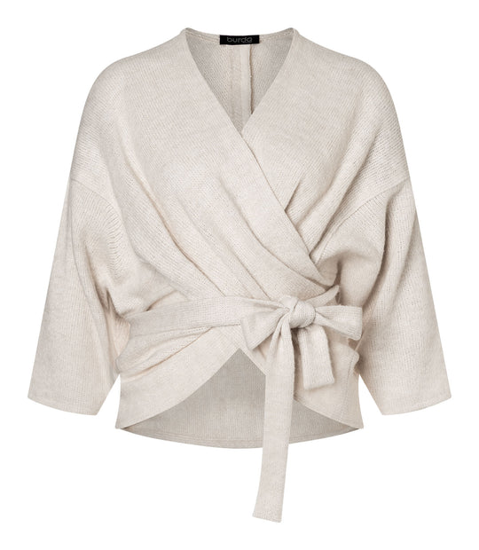 Burda Schnittmuster 5593 – Damen Wickelpullover & Pullunder in 3 Varianten