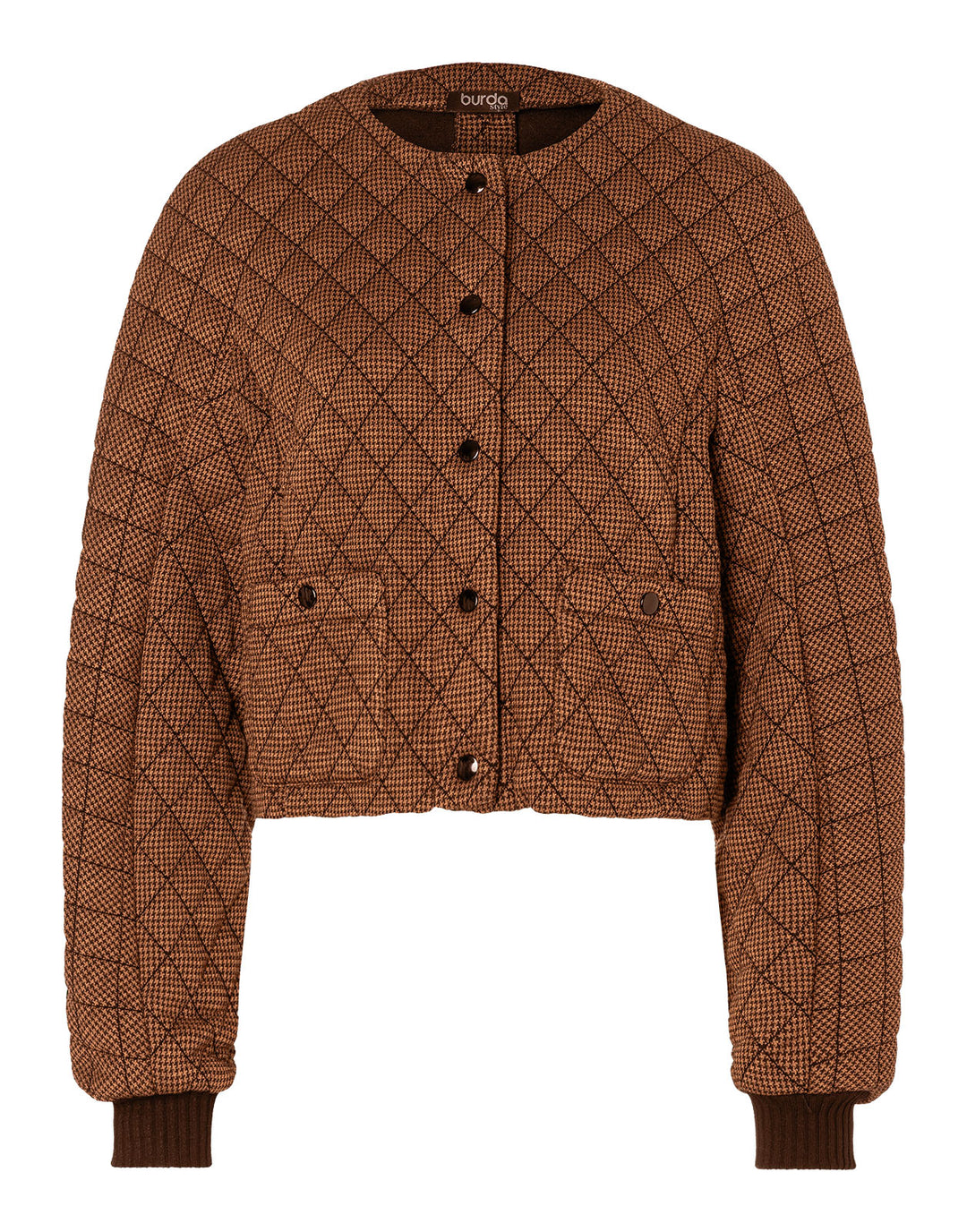 Burda Schnittmuster 5607 – Damen Kurzjacke & Steppjacke mit Druckknöpfen