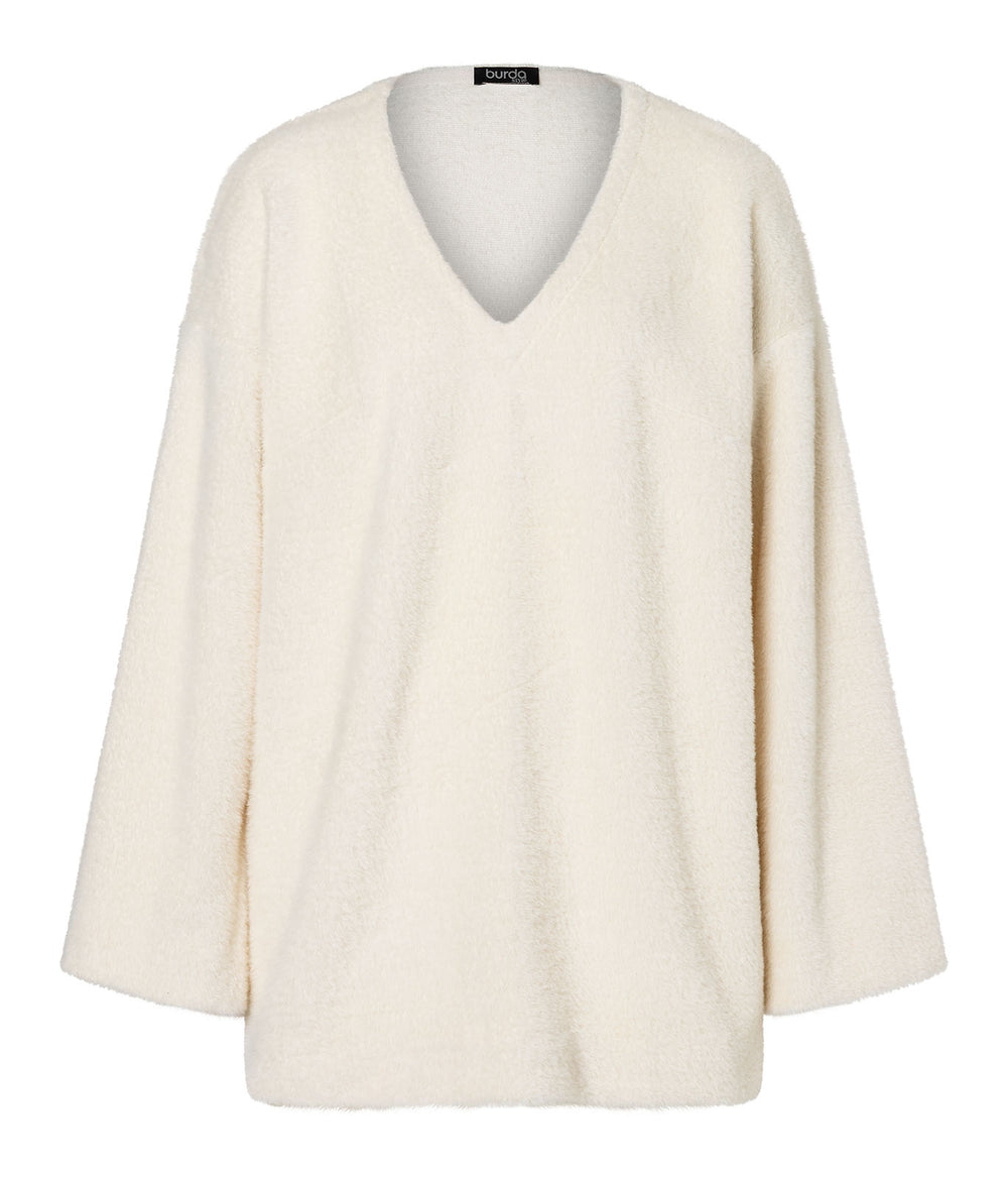 Burda Schnittmuster 5627 – Damen Longpullover, Strickkleid & Sweatkleid