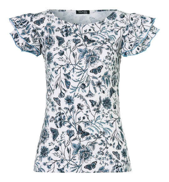 Burda Schnittmuster 5629 – Damen Kurzarm-Tops