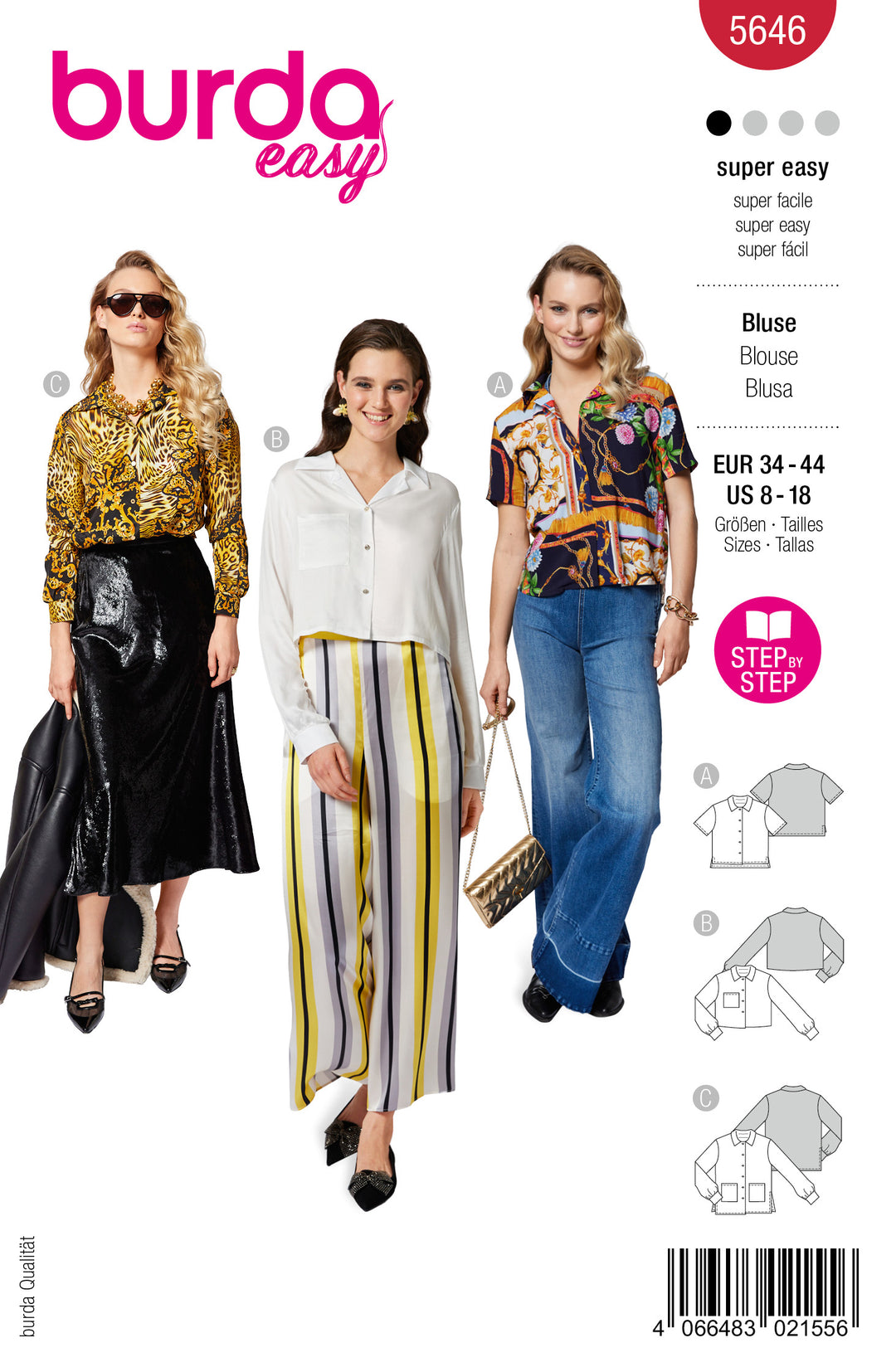Burda Schnittmuster 5646 – Damen Hemdblusen