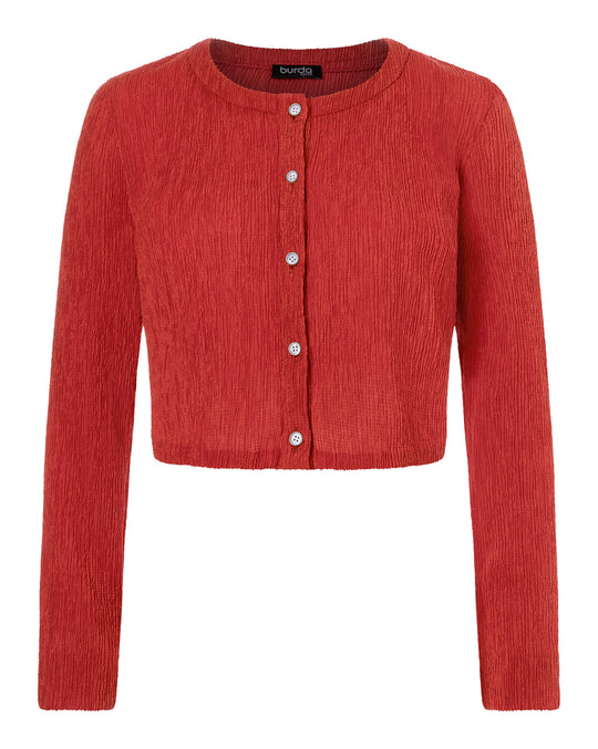 Burda Schnittmuster 5652 – Damen Strickkleid & Cardigan im French-Chic