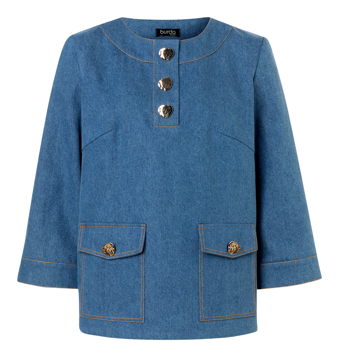 Burda Schnittmuster 5655 – Damen Lockere Blusen mit Statement-Details
